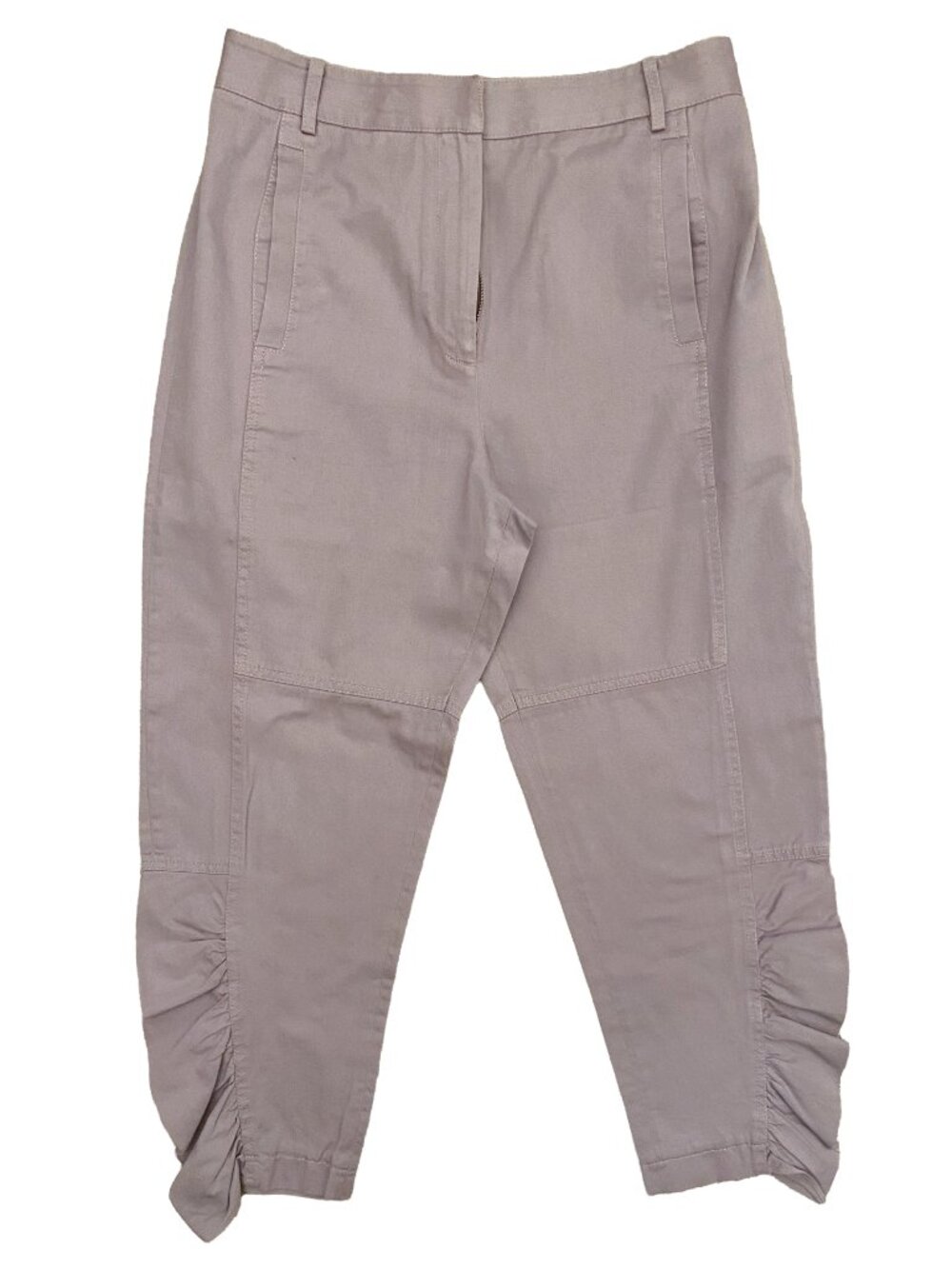 TIBI Cropped Ruched Cuff Lavender Purple Casual Pants Size M US 6